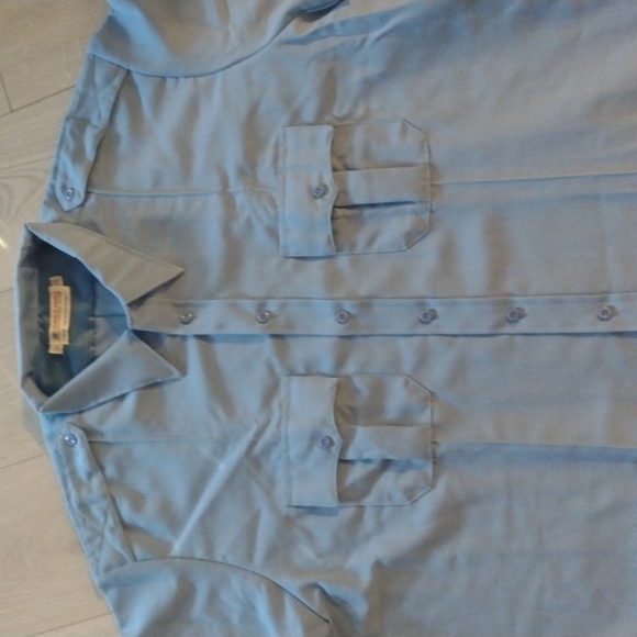 🆕 VINTAGE +PLUS HORACE Professionals WORK SHIRT w/ Pockets & Shoulder Lapels!! - Picture 4 of 6